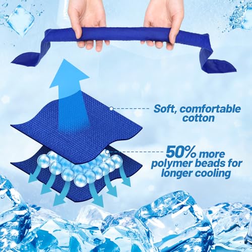 6 Packs Cooling Neck Wraps with Ice Polymer for Hot Weather - Long Lasting Cooling Towels, Neck Cooler for Women Men Summer Heat Sports Camping Working Outdoor