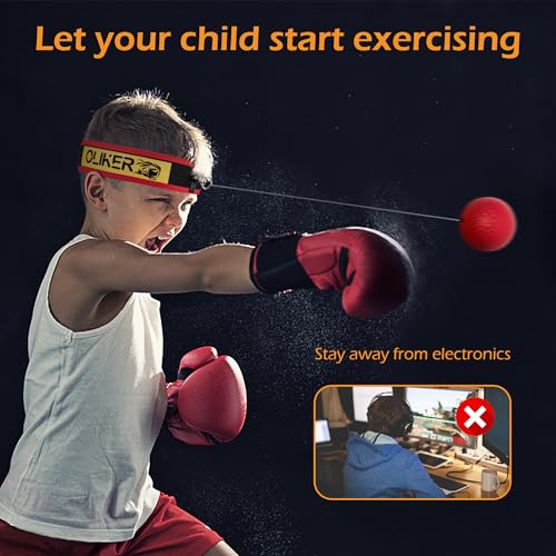 Boxing Reflex Ball for Adults and Kids, 4 Levels Boxing Ball with Adjustable Headbands, Perfect for Reaction, Agility, Punching Speed, Fight Skill and Hand Eye Coordination Training - style: Set-1