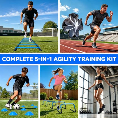 Agility Ladder, Soccer Football Training Equipment Agility & Speed Training - color: Blue