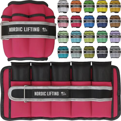 Adjustable Ankle Weights for Women & Men – 1 Pair (2–10 lbs) Wrist, Arm & Leg Weights for Gym, Yoga & Home Workouts – Secure Fit Strap Design – Durable Fitness Training Equipment - color: Cherry Red