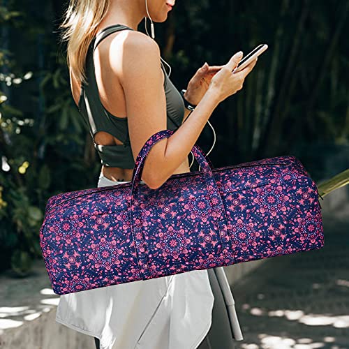 | Yoga Mat Bag | Large Yoga Mat Carrier with Wet Pocket | Yoga Gifts | Gym Tote Bag for Women - color: Navy