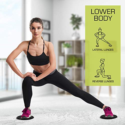 Nicole Miller Exercise Sliders for Fitness Workout [2PK], Double Sided Gilder Strength Slides Discs Work Smoothly on Any Surface for Stretch Strength Core Exercise