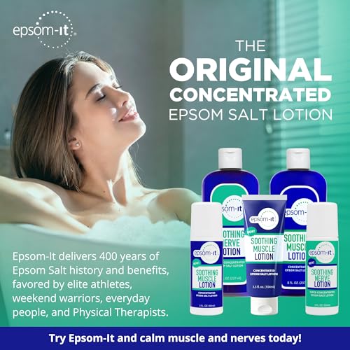Epsom-It Soothing Muscle Lotion - Roll On Epsom Salt Lotion with Arnica for Muscle Stiffness, Leg, Knees and Feet Discomfort, Topical Magnesium Cream, 3oz