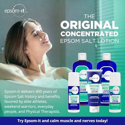 Epsom-It Soothing Muscle Lotion - Roll On Epsom Salt Lotion with Arnica for Muscle Stiffness, Leg, Knees and Feet Discomfort, Topical Magnesium Cream, 3oz
