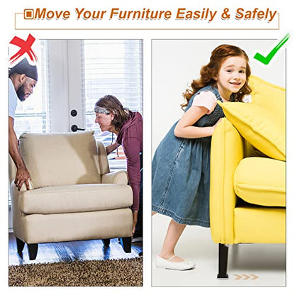 Upgraded Furniture Sliders for Carpet & Hardwood Floors, 1-1/4" 24 PCS Self Adhesive Chair Leg Glides, Appliance Sliders, Furniture Movers Floor Protectors