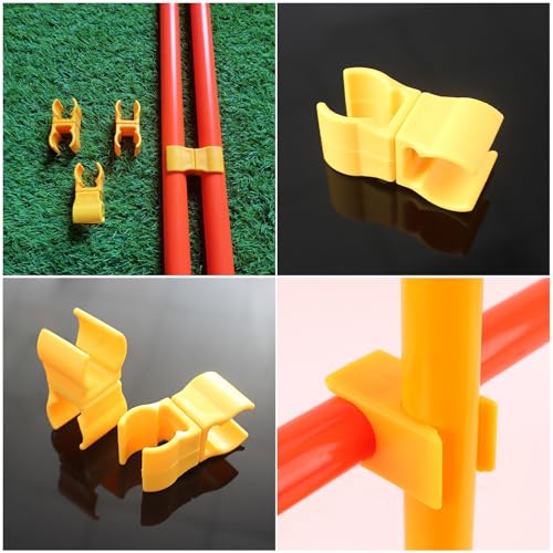 6 Pack Agility Poles Clip Buckle Clamp Attachement Rotatable Connector Adapter for Soccer Agility Training Pole Sticks Obstacle Course Speed Rings Hurdles Football Exercise Equipment DIY