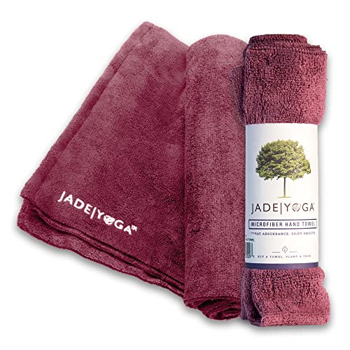 JadeYoga Non-Slip & Quick Dry Yoga Hand Towel - Microfiber Workout Towel, Super Absorbent Sweat Towel, Lightweight Gym Towel with Great Grip, Yoga Towel for Men & Women - Raspberry (14" x 24") - color: Raspberry