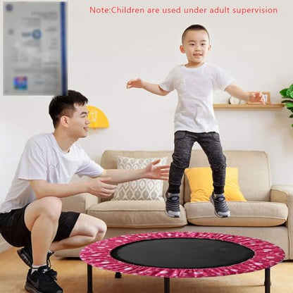 1PC Mini Trampoline Spring Cover for Kids 36in 6 Hole Protective Trampoline Pad Replacement Round Oxford Cloth Tear Resistant Trampoline Cover Trampoline Accessories, Rose Red
