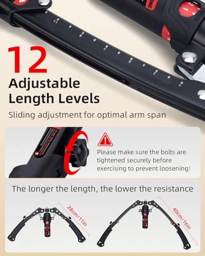 Abahub Twister Arm Exerciser, Hydraulic Power Chest Expander Max 440 LBS - color: Black, size: No Wheels