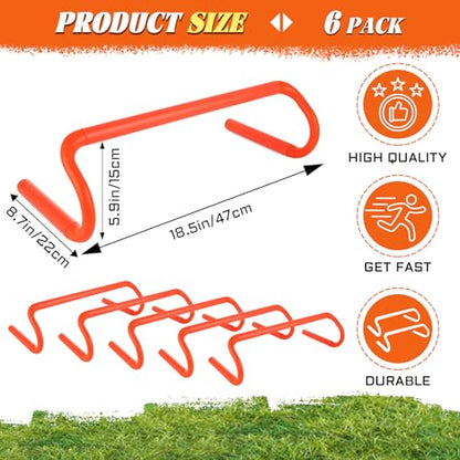 WOPPLXY 6 Pack 6'' Speed Agility Training Hurdles - Detachable Agility Training Hurdles, Speed Training Agility Hurdles, Speed and Agility Training Equipment for Athletes, Soccer, Basketball Training