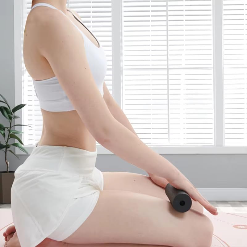 Mini Foam Roller High Density Hollow Muscle Massage Roller Compact Exercise Roller for Yoga Pilates Gym Recovery (Black Blue) - color: Black Blue