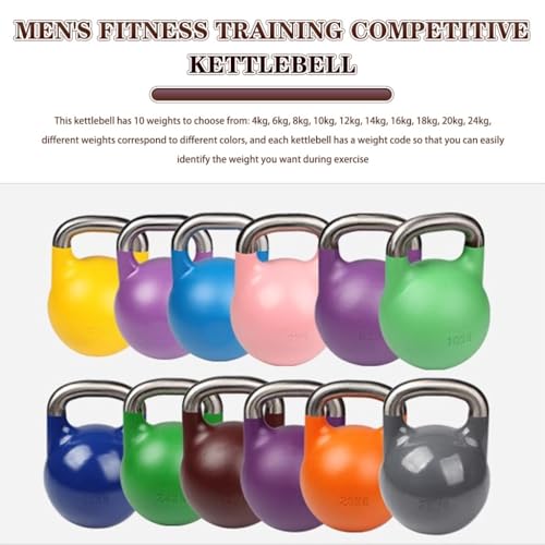 Kettle Bells Women Men's Fitness Training Competitive Kettlebell, Home Shaping All-Steel Kettle Ball, Sports Equipment, Squat/Pull/Swing(Light green-10kg) - color: Light Green-10kg
