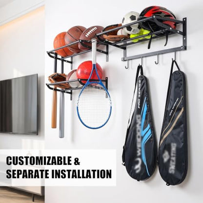 XCSOURCE Sports Equipment Organizer, 3-Tier Wall Mount Ball Storage Rack