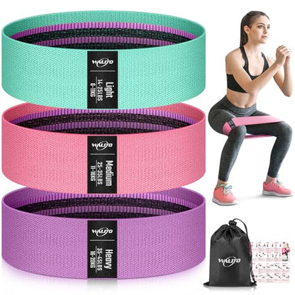 Fabric Resistance Bands for Working Out, Exercise Bands for Glutes and Legs - color: 1.Pink,Aqua,Purple