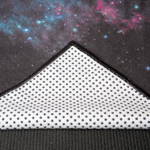 Eunzel Hot Yoga Mat Towel with Grip Dots, Printed Design 72" x 24" - color: Galaxy