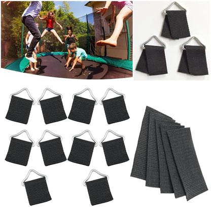 20 Pack Trampoline Triangles Buckle Replacement Stainless Steel Triangle Ring with Sewing Straps Connector for Outdoor Trampoline Springs Indoor Fitness Rebounder Trampoline Mat Round Frame
