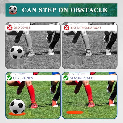 LAZR Non Slip Agility Marker Aggregate Dots 4.72 inch 9 inch Floor Dot Marker for Classroom Dance Sports Football Basketball Speed Agility Training - style: 9inch 36pcs