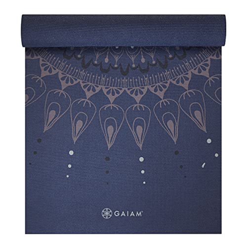Gaiam Premium Yoga Mat, 6mm Thick Print Mat - color: Here & Now