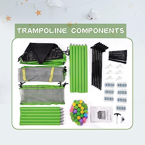 Trampoline, Portable Foldable Trampoline in-Home Mini Rebounder with Adjustable Handle, Exercise Trampoline for Adults, 40" Max Load 330lbs (Green)