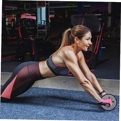 Portable Dual Wheel Ab Roller Multifunctional Home Fitness Equipment Ergonomic Handles Knee Pad for Men and Women for Abdominal Exercise and Stomach Strengthening