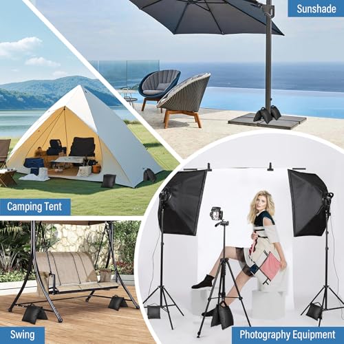 12 Pack Sandbags Weight Bags for Photo Studio Photography Video Equipment, Empty Sandbag Set for Backdrop Stand, Photo Tripod, Canopy, Umbrella Base, Picnic Table, Tent, Fishing Chair