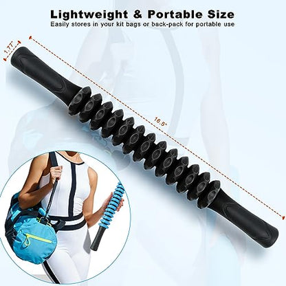 ZanLLW Muscle Roller Stick, Deep Tissue Massage Stick for Athletes, Therapy Muscle Stick for Runners, Lipo Stick for Relief Muscle Soreness, Fascia, Trigger Points, Help Calf, Leg, Back Recovery