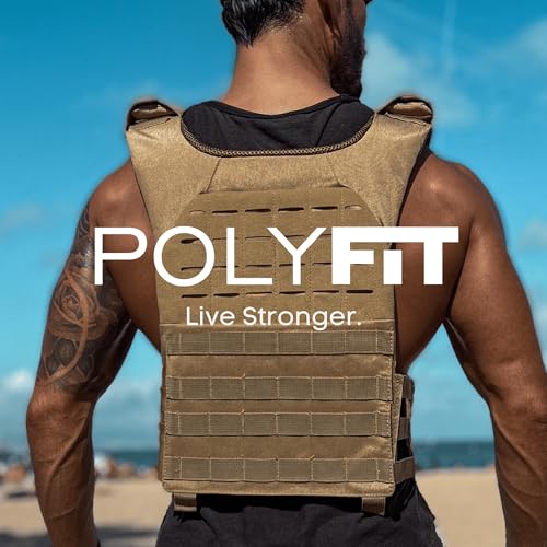 POLYFIT (Fortify) Weighted Vest for Strength and Endurance Training, Rucking, Fitness Workouts, Running, WODs - color: Camo
