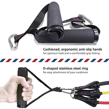 TheFitLife Exercise and Resistance Bands Accessories - Attachment for Workout Bands, Pull Up Bands, Cable Machines, Strength Training Excersize Equipment - style: Handles