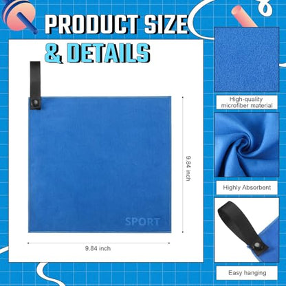 Tranqun 8 Pcs Sweat Rags Handkerchiefs for Men Microfiber Towels
