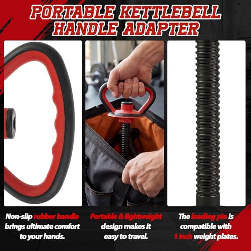 Foilswirl Adjustable Kettlebell Handle for Weight Plates and Dumbbells, Ergonomic Home Gym Fitness Materials for Strength Training, Durable Kettlebell Grip