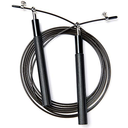 Speed Skipping Rope Adjustable Jumping Rope with Aluminium Alloy Handle and Ball Bearing Tangle-Free Exercise Rope for Home Exercise & Slim Body , Cross Fit Training, Fitness, Exercis Ideal for Aerobic Exercise