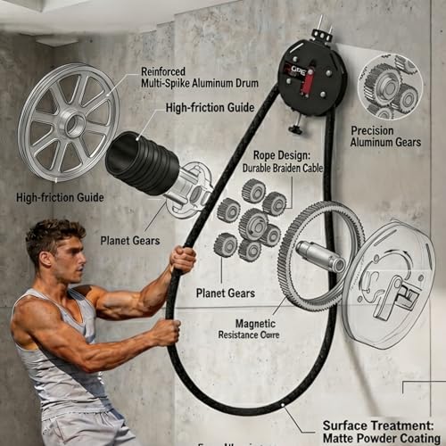 Endless Rope Trainer for Home Gym, Multifunction Tension Rope Suspension Trainer with 14 FT Closed-Loop Nylon Rope, Portable Gym Functional Trainer Cable Machine for Full Body Strength & Cardio HIIT