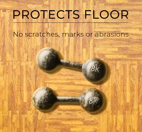 VViViD Interlocking EVA Foam Floor Mat Tile Pack (12 Tiles, 12 sq ft) Light Wood, Non-Slip, Sound Dampening