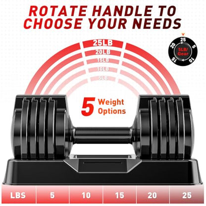 Adjustable Dumbbell Set of 2, 50/100/110lbs Free Weights Dumbbell Set - size: 25LBS Pair - A