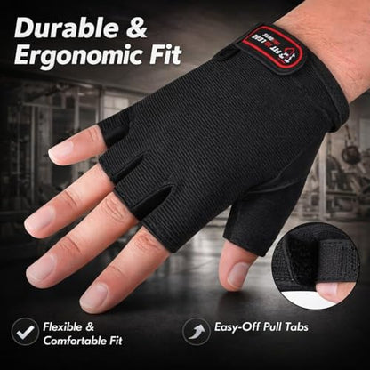 Weightlifting Gym Gloves – Workout Gloves for Men & Women with Wrist Support, Non-Slip Palm & Breathable Leather Design for Powerlifting, Training & Fitness