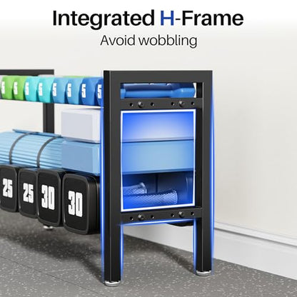 Dumbbell Rack 2-Tier Adjustable Weight Rack For Home Gym Dumbbells Kettlebell (Rack Only) - size: 31IN（L）