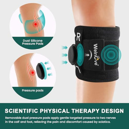 Welnove Sciatic Nerve Brace for Pain Relief – Pressure Pads for Targeted Compression. Relieve Sciatic Nerve, Lower Back, and Hip Pain with Adjustable Knee Support. Unisex and Comfortable for Daily Use