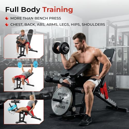 Adjustable Leg Extension and Curl Machine, Foldable Pro Heavy-Duty Weight Bench, 1600LBS Workout Bench, 21-Position Multifunctional Weight Benchs, Iscc Plus Certified for Home Gym