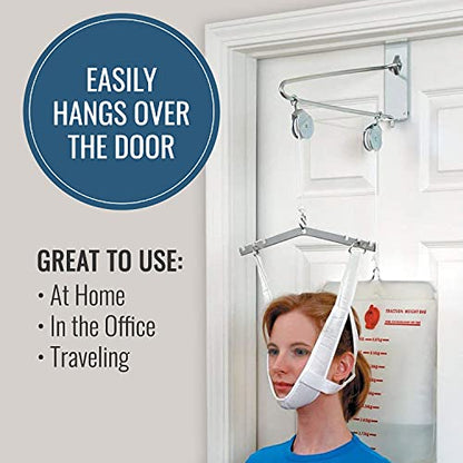 DMI Over the Door Posture Corrector and Cervical Neck Traction Device for Physical Therapy, FSA HSA Eligible Neck Stretcher, Back Stretcher, Neck Pain, Migraine Relief, Back Pain or Arthritis