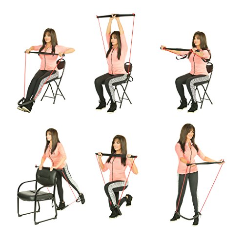 Core System Portable Home Gym - Resistance Trainer All-in-One Band + Bar Kit, Full Body Workout: Improve Fitness, Build Muscle, Strength Exercises with Marie Osmond Workout DVD Included