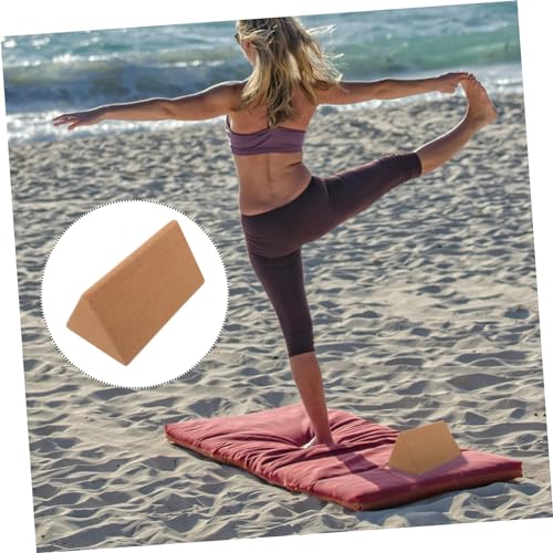 Outanaya Cork Yoga Brick 7.87X4.72X4.72In Triangle Shape Non-Slip Yoga Block for Fitness Training Stretching Abdominal Exercise and Dance Practice
