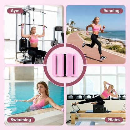 Wrist Ankle Weights for Women Men 2lbs /Pair - Adjustable Arm Leg Pilates Weights Weighted Bangles Wristbands for Gym, Yoga, Strength Training Fitness Workout