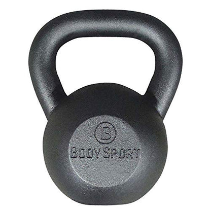 Body Sport Cast Iron Kettlebell - Professional Weight Training Equipment for Home & Gym Workouts - size: 30 Pounds