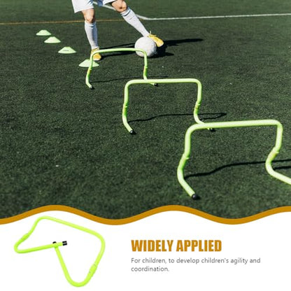 UKCOCO Adjustable Speed Hurdles Set, PVC Plastic Agility Training Equipment, Foldable Soccer and Football Hurdles for Youth Sports Practice