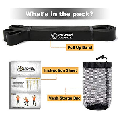 POWER GUIDANCE Pull Up Assist Bands - Stretch Resistance Band - Mobility Band - Powerlifting Bands - by Perfect for Body Stretching, Powerlifting, Resistance Training - color: black