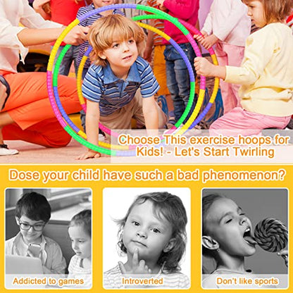 Toy Hoop Detachable Plastic Hoops Exercise Equipment Toy Adjustable Rings for Sports Party Game Dance Pet Training - color: Vinsot