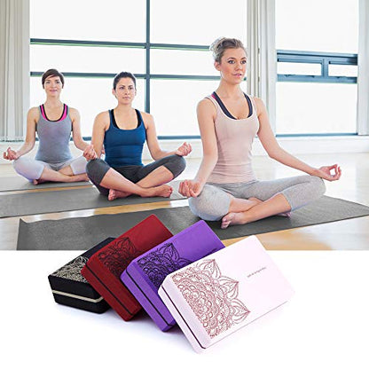 nuveti Yoga Blocks Set of 2, High Density Yoga Brick Foam Blocks to Improve Strength, Flexibility and Balance Brick Foam Blocks