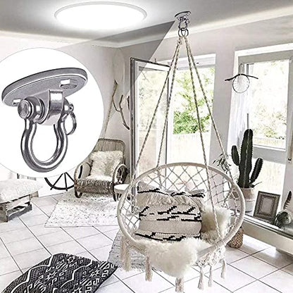 Heavy Duty Swing Hanger Stainless Steel Ceiling Swing Mount 180° Hanging Chairs Hanger for Hammock Chair, Porch Swings, Aerial Silks, Punching Bag, 2000 LB Capacity
