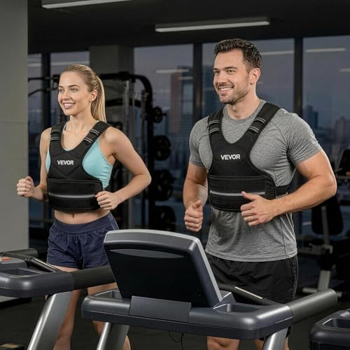 VEVOR Adjustable Weighted Vest, 4-10lbs/20-32lbs/24-40lbs/40lbs Comfortable X-Shape Body Weight Vest Set with 6/8 Weight Packs and Reflective Stripe, for Men Women, Workout Equipment for Strength Training Running Jogging - size: 20-32 lbs