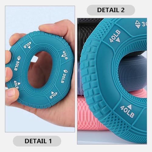 Hand Grip Strengthener Rings Set 30-40-50lb Resistance, Silicone Finger Exerciser for Hand and Wrist Strength Training, Fitness Grip Trainer for Stress Relief and Muscle